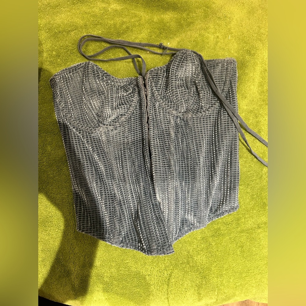 Blue Patterned Corset Top from Urban Outfitters size M